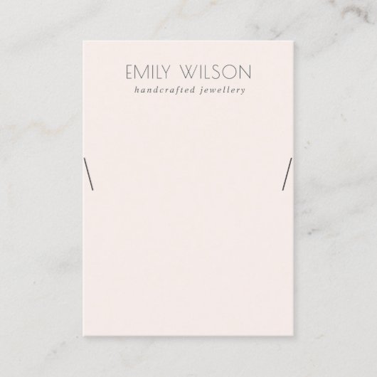 Minimal einfache Soft Blush Pink Netzklace Anzeige Visitenkarte (Vorderseite)