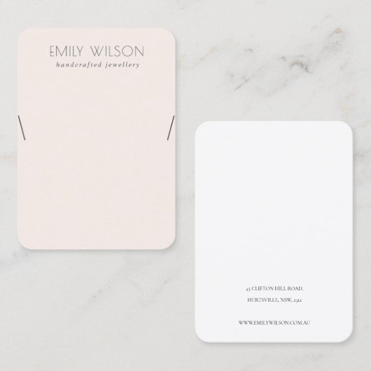 Minimal einfache Soft Blush Pink Netzklace Anzeige Visitenkarte (Vorne/Hinten)