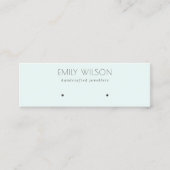 Minimal einfache Soft Sky Blue Aqua Earring Displa Mini Visitenkarte (Vorderseite)
