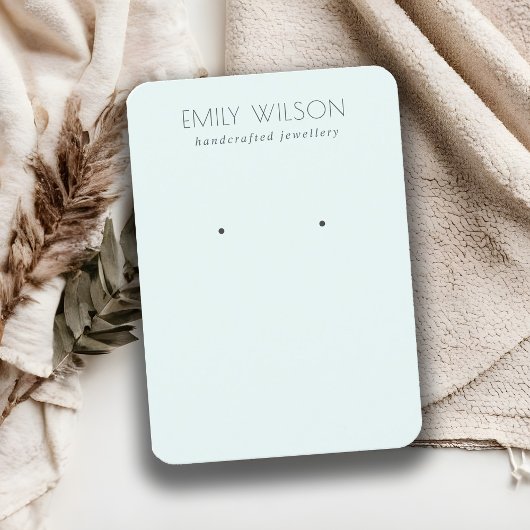 Minimal einfache Soft Sky Blue Aqua Earring Displa Visitenkarte
