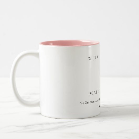 Minimal einfache Trauzeugin für das blaue Herz Zweifarbige Tasse (Links)