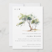 Minimal einfache Wasserfarben Tree Baby Dusche Einladung (Vorderseite)