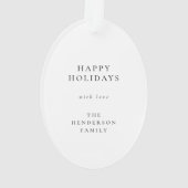 Minimal einfache Weihnachten | Schwarzes und Weiße Ornament (Rückseite)