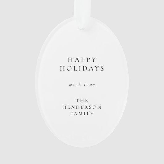 Minimal einfache Weihnachten | Schwarzes und Weiße Ornament (Rückseite)