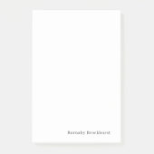 Minimal einfache weiße klassische Maskuline Post-it Klebezettel (Vorderseite)