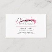 Minimal einfache weiße Pink-Haus Reinigung Haushal Visitenkarte (Vorderseite)