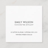 MINIMAL EINFACHER ELEGANTER BOLD GRAPE WEIN DANKE QUADRATISCHE VISITENKARTE (Rückseite)