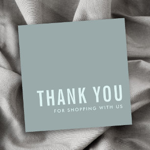 MINIMAL EINFACHER GRAUER DANKE DANK LOGO SHOPPPING QUADRATISCHE VISITENKARTE