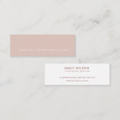 MINIMAL EINFACHER PINK BLUSH DANK DANK DANK DANKEN MINI VISITENKARTE (Vorne/Hinten)