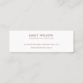 MINIMAL EINFACHER PINK BLUSH DANK DANK DANK DANKEN MINI VISITENKARTE (Rückseite)