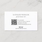 Minimal einfacher QR-Code Eleganter Haar Stylist M Visitenkarte (Rückseite)