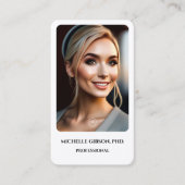 Minimal einfaches Berufliches Foto Logo weiß Visitenkarte (Vorderseite)