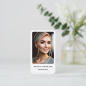 Minimal einfaches Berufliches Foto Logo weiß Visitenkarte (Stehend Vorderseite)