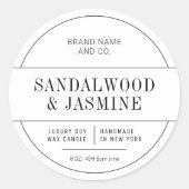 Minimal einfaches Berufliches Kerzenprodukt Runder Aufkleber (Vorderseite)