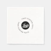 Minimal einfaches Firmenlogo & Round-Text-Business Serviette (Vorderseite)