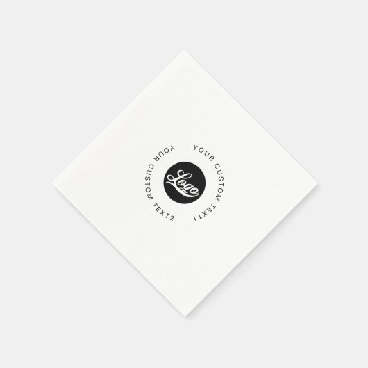 Minimal einfaches Firmenlogo & Round-Text-Business Serviette (Ecke)