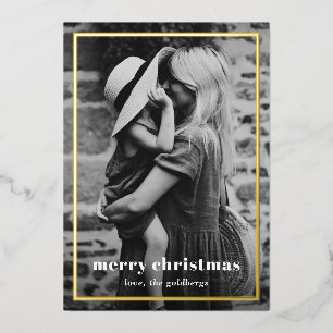 Minimal Einfaches Foto Elegante Weihnachten Folien Feiertagskarte