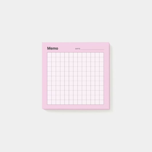 Minimal einfaches Memo Grid Post-it Klebezettel (Vorderseite)
