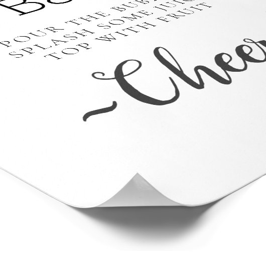 Minimal einfaches Mimosa Bar Sign Poster (Ecke)