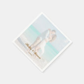 Minimal Einfaches Overlay Foto Romantische Hochzei Serviette (Ecke)