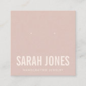 MINIMAL EINFACHES PINK BLUSH EARRING STUD ANZEIGEN QUADRATISCHE VISITENKARTE (Vorderseite)