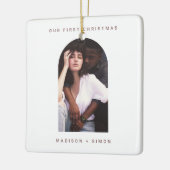 Minimal Einfaches, Verheiratetes Foto Keramikornament (Links)