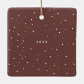 Minimal Einfaches, Verheiratetes Foto Keramikornament (Rückseite)