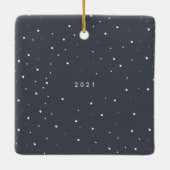 Minimal Einfaches, Verheiratetes Foto Keramikornament (Rückseite)