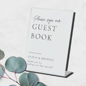 Minimal einfaches Wedding Guest Book Pedestal-Zeic Sockelschild