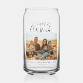Minimal einfaches Weihnachts-Script-Foto Dosenglas (Vorderseite)