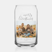 Minimal einfaches Weihnachts-Script-Foto Dosenglas (Rückseite)