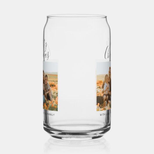 Minimal einfaches Weihnachts-Script-Foto Dosenglas (Links)