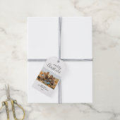 Minimal einfaches Weihnachts-Script-Foto Geschenkanhänger (Mit Garn)