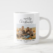 Minimal einfaches Weihnachts-Script-Foto Jumbo-Tasse (Rechts)