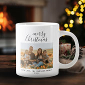 Minimal einfaches Weihnachts-Script-Foto Jumbo-Tasse