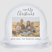 Minimal einfaches Weihnachts-Script-Foto Schneekugeln (Rückseite)