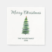 Minimal einfaches Weihnachtsbaumpapier Serviette (Vorderseite)