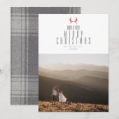 Minimal Elch Antler | Frohe Weihnachten Foto (Vorne/Hinten)