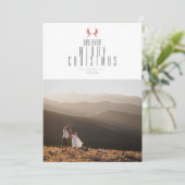 Minimal Elch Antler | Frohe Weihnachten Foto (Stehend Vorderseite)