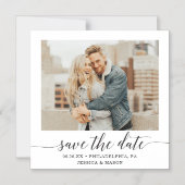 Minimal Elegance Foto Hochzeit speichern das Datum Magneteinladung (Vorderseite)