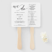 Minimal Elegance Wedding Program Fan Fächer (Vorne und Hinten)