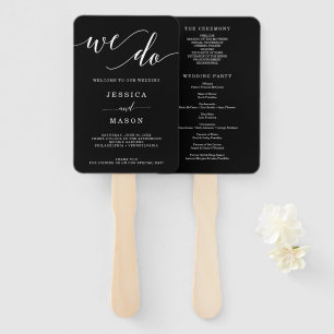 Minimal Elegance Wedding Program Fan Fächer