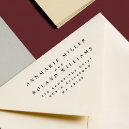 Minimal Elegant 2 Last Names Rücksendeadresse Permastempel