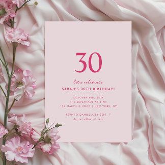 Minimal Elegant 30. Geburtstag Einladung