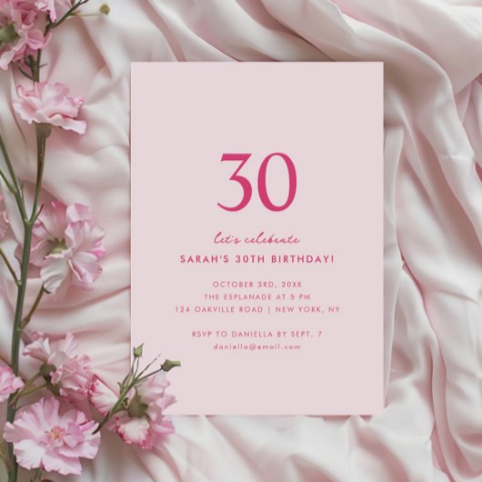 Minimal Elegant 30. Geburtstag Einladung