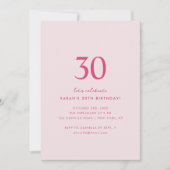 Minimal Elegant 30. Geburtstag Einladung (Vorderseite)