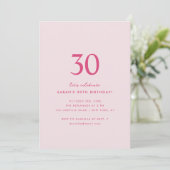 Minimal Elegant 30. Geburtstag Einladung (Stehend Vorderseite)