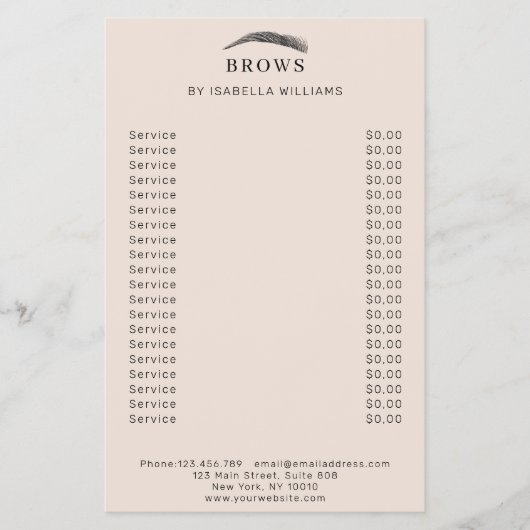 Minimal elegant Augenbrauen Flyer (Vorne)