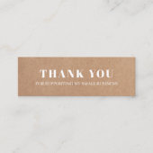 Minimal elegant bedruckte Pappe Weiß Vielen Dank Mini Visitenkarte (Vorderseite)