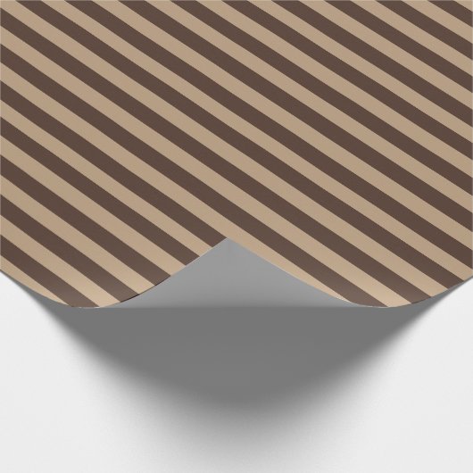 Minimal elegant Beige, braune Streifen Geschenkpapier (Ecke)